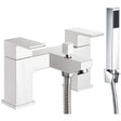 Scudo Lanza Bath Shower Mixer with Shower Kit and Wall Bracket - Chrome - TAP143