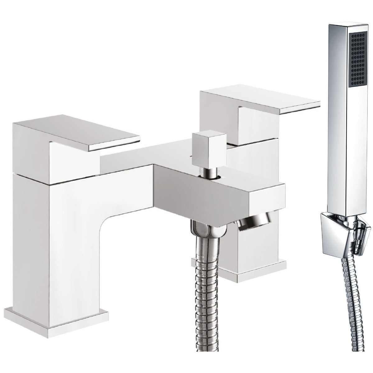 Scudo Lanza Bath Shower Mixer with Shower Kit and Wall Bracket - Chrome - TAP143