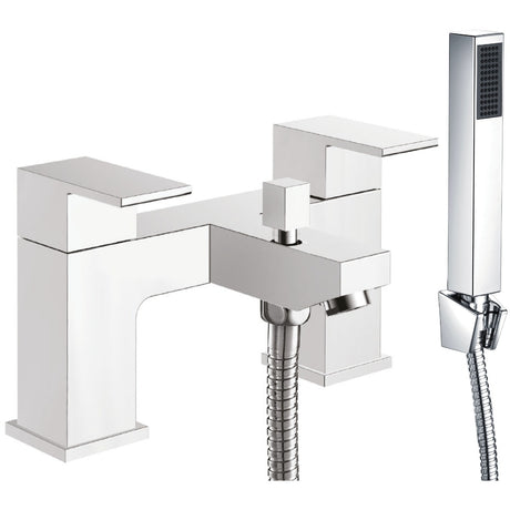 Scudo Lanza Bath Shower Mixer with Shower Kit and Wall Bracket - Chrome - TAP143