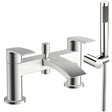Scudo Belini Bath Shower Mixer with Shower Kit and Wall Bracket - Chrome - TAP203