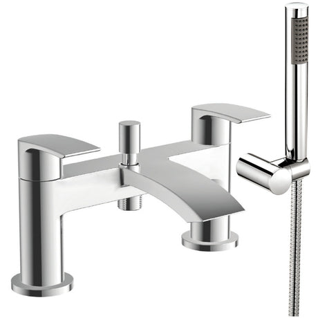 Scudo Belini Bath Shower Mixer with Shower Kit and Wall Bracket - Chrome - TAP203