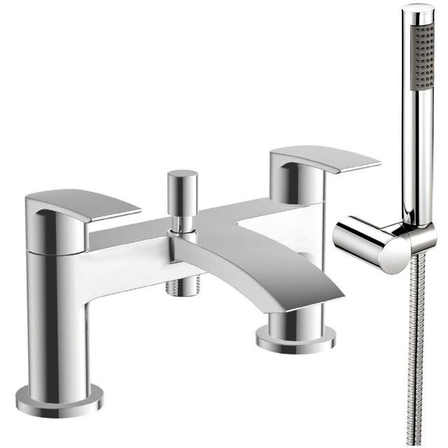 Scudo Belini Bath Shower Mixer with Shower Kit and Wall Bracket - Chrome - TAP203