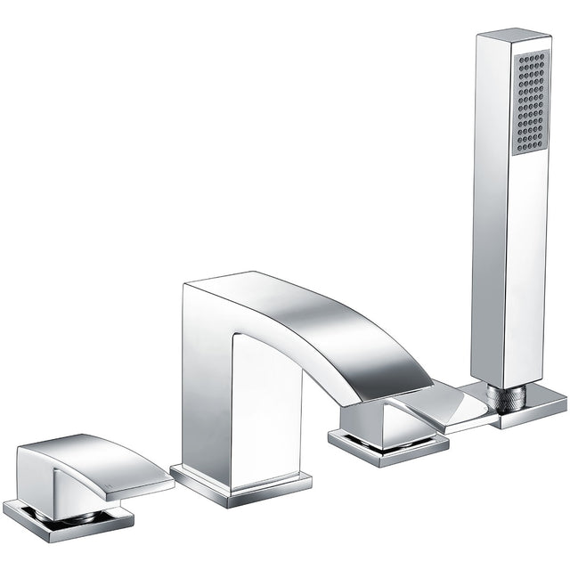 Scudo Descent 4 Hole Deck Mounted Bath Shower Mixer with Diverter - Chrome - TAP254L