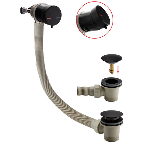 Scudo Bath Filler Overflow with Click Clack Waste - Matte Black - WASTE103ORB