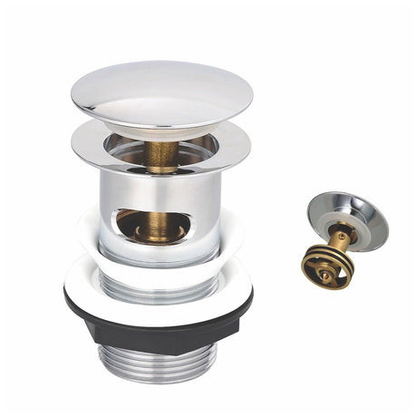 Scudo Round Dome Slotted Sprung Easy Clean Basin Waste - Chrome - WASTE88 - TAP 'N' SHOWER