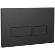 Scudo Square Dual Flush Plate in black matte finish with dual flush buttons for water-efficient bathroom use