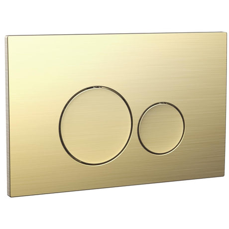 Scudo Round Dual Flush Plate - Brushed Brass - WC-BUTTON07