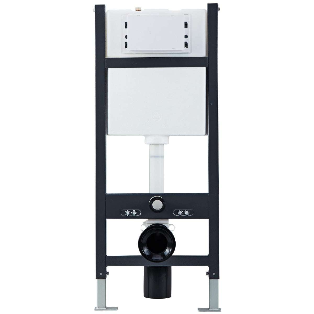 Black and white Scudo Wall Hung Toilet WC Frame with integrated pneumatic cistern designed for modern bathroom installation and space optimization
