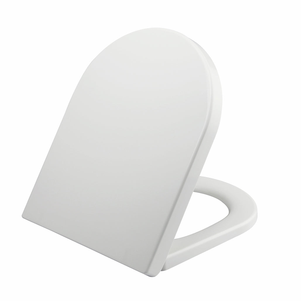 Scudo Spa D Shape Wrap Over Soft Close Top Fix Toilet Seat - White - SEAT005