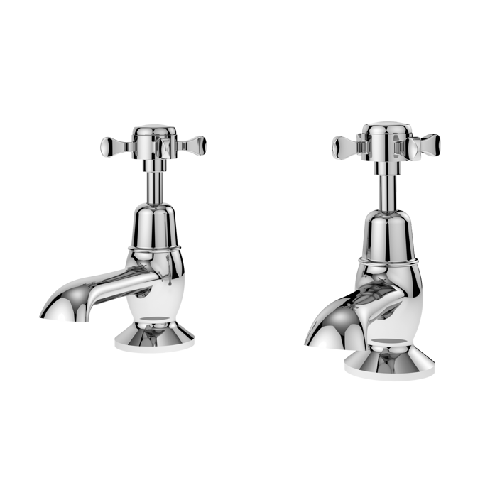 Nuie Selby Manual Xhead Basin Taps Pair - Chrome - SEL301DX