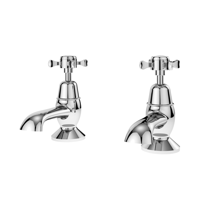 Nuie Selby Xhead Traditional Bath Taps Pair - Chrome - SEL302DX