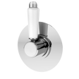 Nuie Selby thermostatic concealed diverter valve with chrome finish and white handle