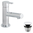 Vado Sense Mini Mono Basin Mixer Single Lever Deck Mounted Smooth Bodied With Clic-Clac Waste - Chrome - SEN-100M/CC-C/P