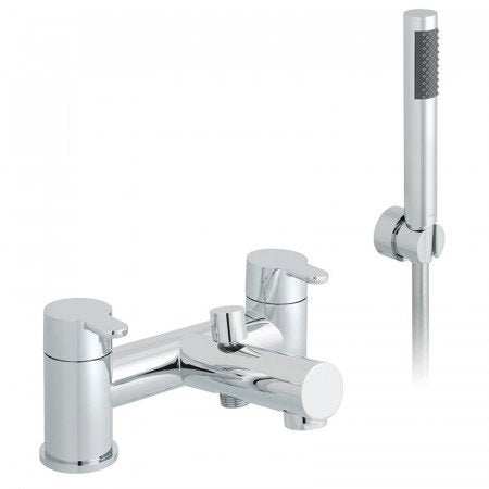 Vado Sense 2 Hole chrome bath shower mixer deck mounted with handheld shower kit