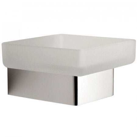 Vado Shama frosted glass wall-mounted soap dish with chrome holder