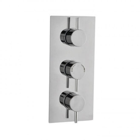 Kartell Plan Triple Concealed Thermostatic Shower Valve Round Handle 2 Way - Chrome  - SHO000PL