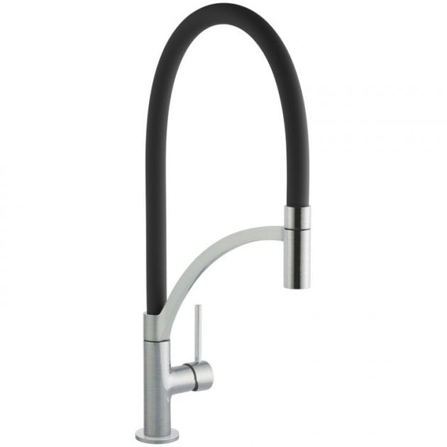 Prima Swan Neck Pull Out Single Lever Kitchen Sink Mixer Tap - Black - BPR710