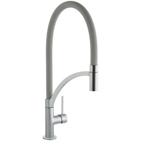 Prima Swan Neck Pull Out Single Lever Kitchen Sink Mixer Tap - Grey - BPR711