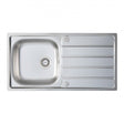 Prima 1.0 Bowl Kitchen Sink with Waste Kit 965mm Length x 500mm Width - Stainless Steel - CPR024