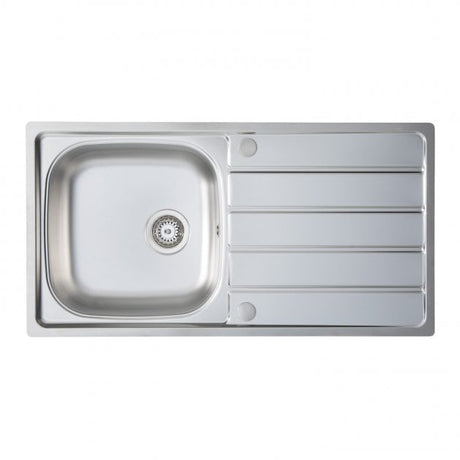 Prima 1.0 Bowl Kitchen Sink with Waste Kit 965mm Length x 500mm Width - Stainless Steel - CPR024