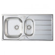 Prima 1.5 Bowl Kitchen Sink with Waste Kit 965mm Length x 500mm Width - Stainless Steel - CPR026