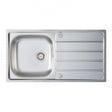 Prima 1.0 Bowl Kitchen Sink with Sink Tap and Waste Kit 965mm Length x 500mm Width - Stainless Steel - CPR041