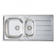 Prima 1.5 Bowl Kitchen Sink with Sink Tap and Waste Kit 965mm Length x 500mm Width - Stainless Steel - CPR042