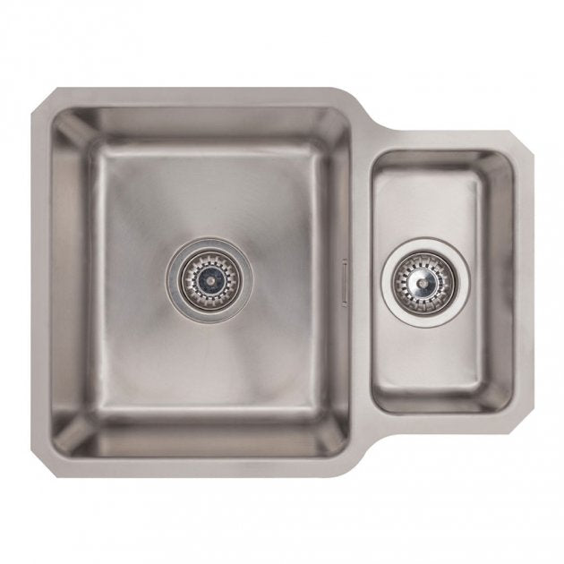 Prima R25 1.5 Bowl Undermount Kitchen Sink with Waste Kit 580mm Length x 450mm Width - Stainless Steel - CPR052
