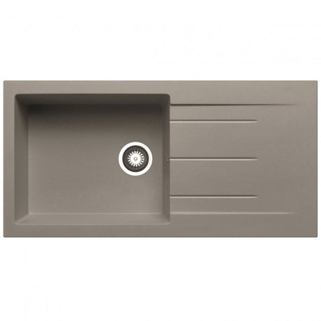 Prima Granite 1.0 Bowl Inset Kitchen Sink with Waste 1000mm Length x 500mm Width - Light Grey - CPR321