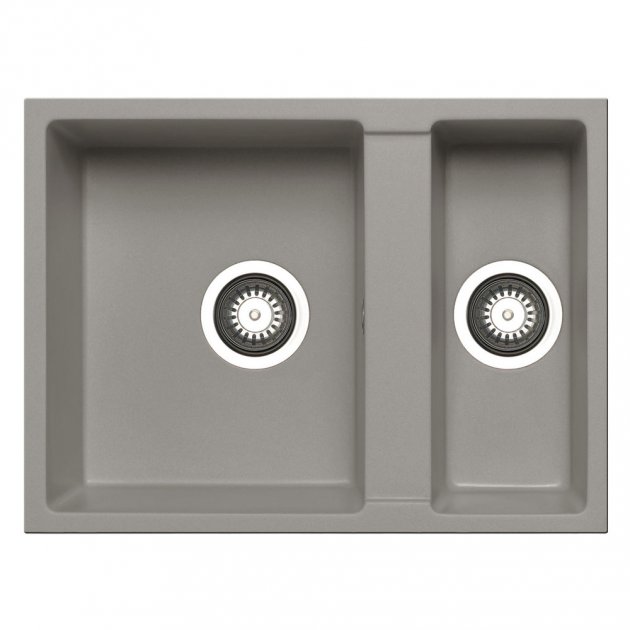 Prima Granite Composite 1.5 Bowl Inset Kitchen Sink with Waste 590mm Length x 440mm Width - Light Grey - CPR361