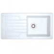 Prima Ceramic 1.0 Bowl Inset Kitchen Sink with Waste 1000mm Length x 500mm Width - Gloss White - CPR412
