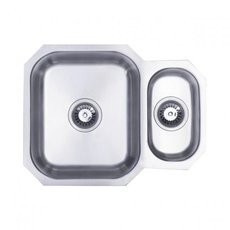 Prima 1.5 Bowl Undermount Kitchen Sink with Waste Kit 595mm Length x 460mm Width - Stainless Steel - CPR506
