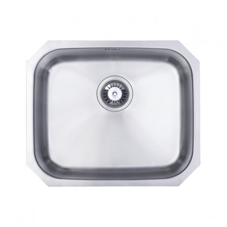 Prima 1.0 Bowl Undermount Kitchen Sink with Waste Kit 530mm Length x 450mm Width - Stainless Steel - CPR508