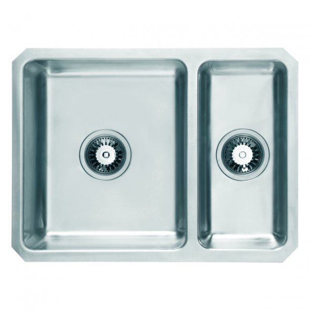 Prima 1.5 Bowl Undermount Kitchen Sink with Waste Kit 600mm Length x 450mm Width - Stainless Steel - CPR510