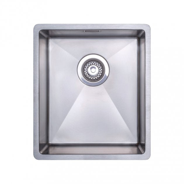 Prima R10 Compact 1.0 Bowl Undermount Inset Kitchen Sink with Waste Kit 440mm Length x 380mm Width - Stainless Steel - CPR518