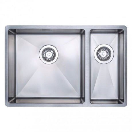 Prima R10 1.5 Bowl Undermount Inset Large Kitchen Sink LH with Waste Kit 660mm Length x 440mm Width - Stainless Steel - CPR526