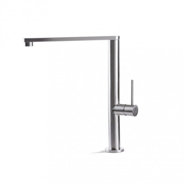 Prima Tiber Single Lever Flat Kitchen Sink Mixer Tap - Stainless Steel - BPR501