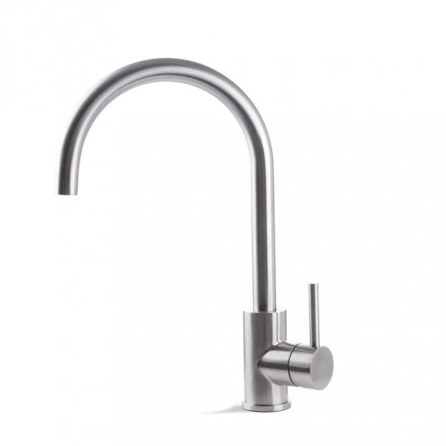 Prima Tiber Single Lever Round Kitchen Sink Mixer Tap - Stainless Steel - BPR502