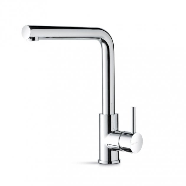 Prima Riace Single Lever L-Shaped Kitchen Sink Mixer Tap - Chrome - BPR505