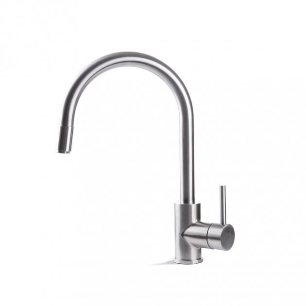 Prima Tiber Pull Out Single Lever Kitchen Sink Mixer Tap - Stainless Steel - BPR551