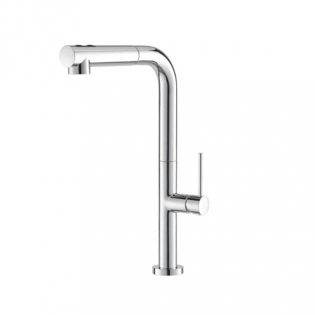 Prima Mosa Single Lever L-Shaped Tall Kitchen Sink Mixer Tap - Chrome - BPR552