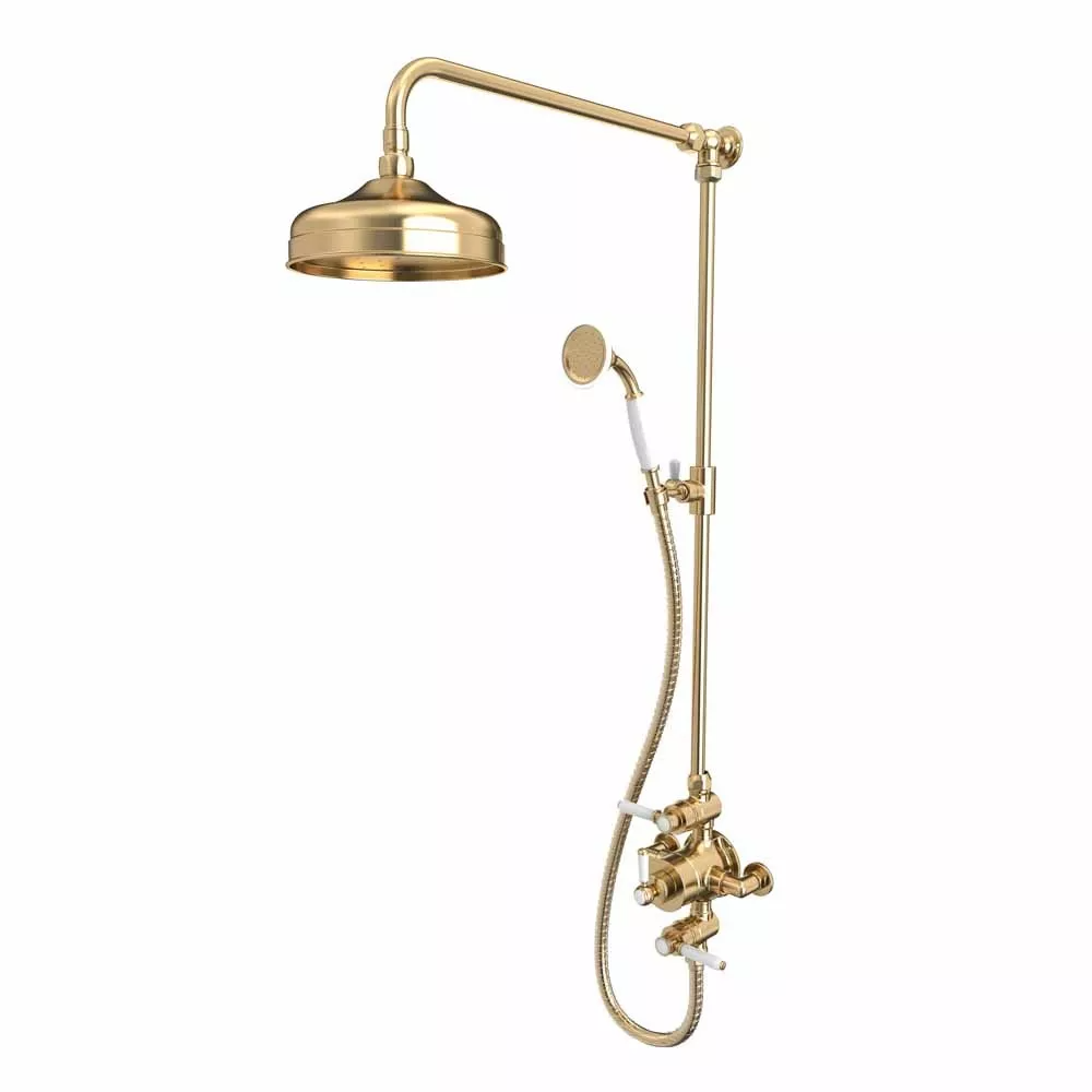 Tavistock Lansdown Dual Function Shower System With Overhead Shower And Handset - Brushed Brass - SLD1702