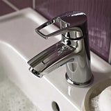 Bristan Smile Clicker Waste chrome basin mixer tap with single lever and sleek modern design