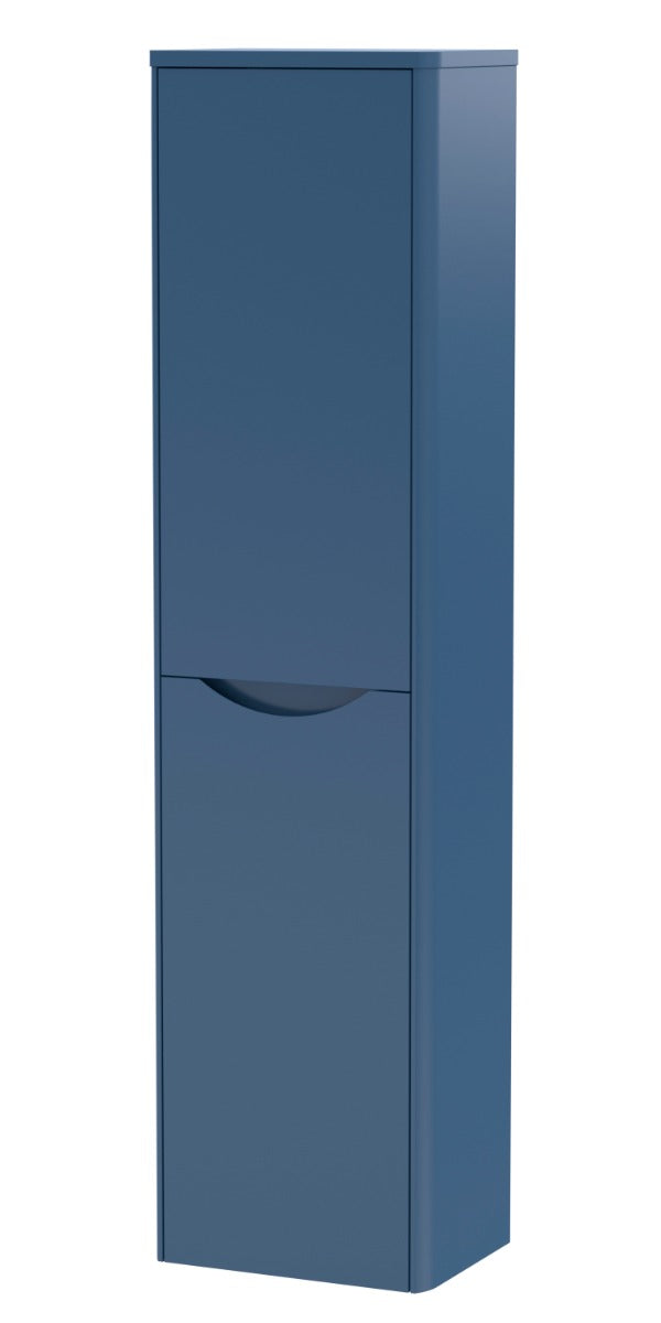 Nuie Lunar Wall Hung 2 Door Tall Unit 356mm - Satin Blue - SML362