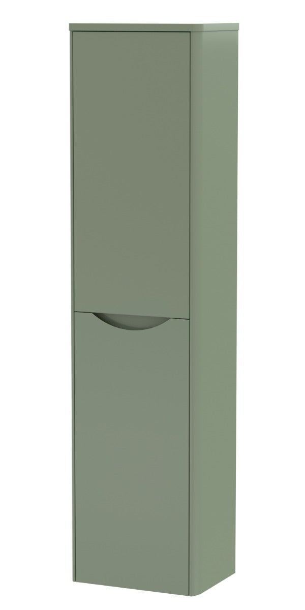 Nuie Lunar Wall Hung 2 Door Tall Unit 356mm - Satin Green - SML862