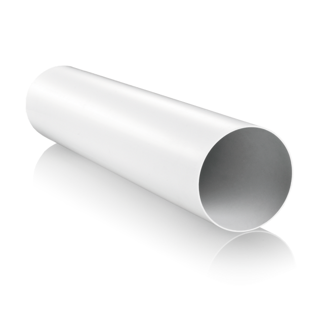 150mm 6 inch round white plastic ducting pipe 500mm long for ventilation systems