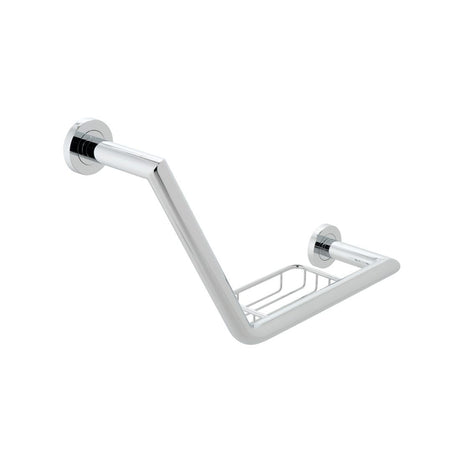 Vado Spa Angled Grab Rail With Basket 465mm Wide - Chrome - SPA - 1802 - C/P - TAP 'N' SHOWER