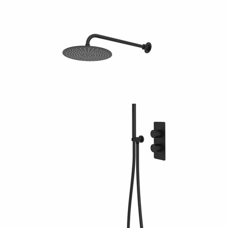 Tavistock Quantum Dual Function Shower System With Handset Holder And Overhead Shower - Black - SQT1615 - TAP 'N' SHOWER