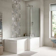 Nuie Shower Baths White Contemporary Square Right Hand Bath Set (1700) - SBATH06