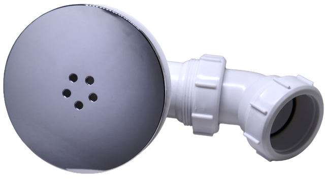 Prystine Stainless Steel 90mm high flow shower tray waste with removable cap and installation key